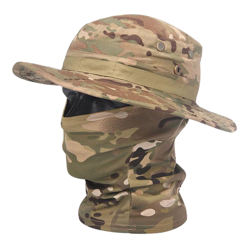 Boonie Hat Tactical - Camouflage Boonie Cap Passamontagna Cappello Completo