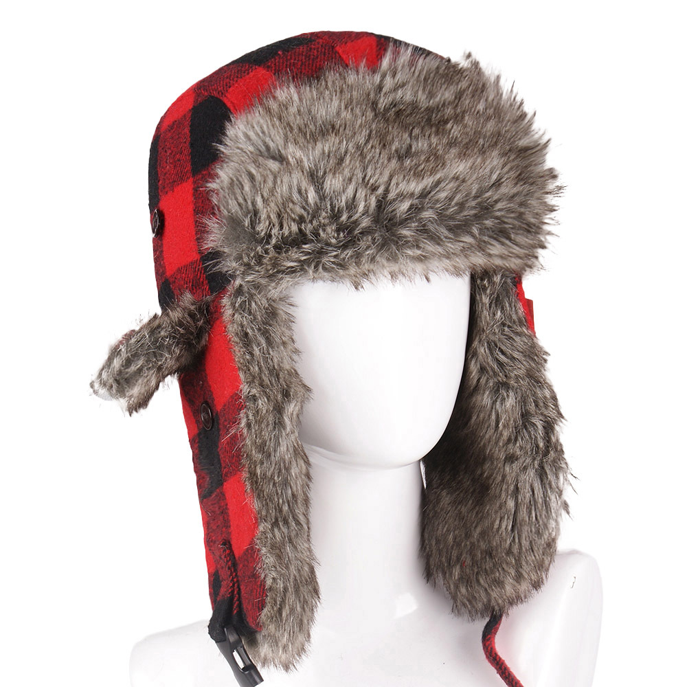 Trapper Hat Ear Flap - Cappello da cacciatore invernale in flanella